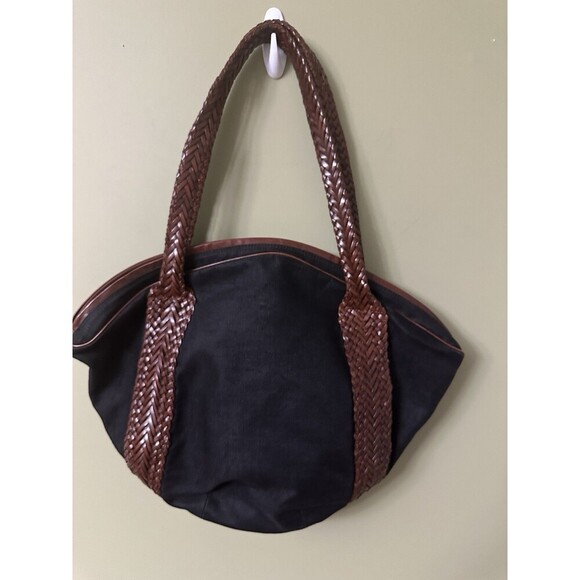 De Vecchi Hamilton Hodge Large Shoulder Bag Woven Leather Handles‎ Made In Italy - Picture 5 of 16
